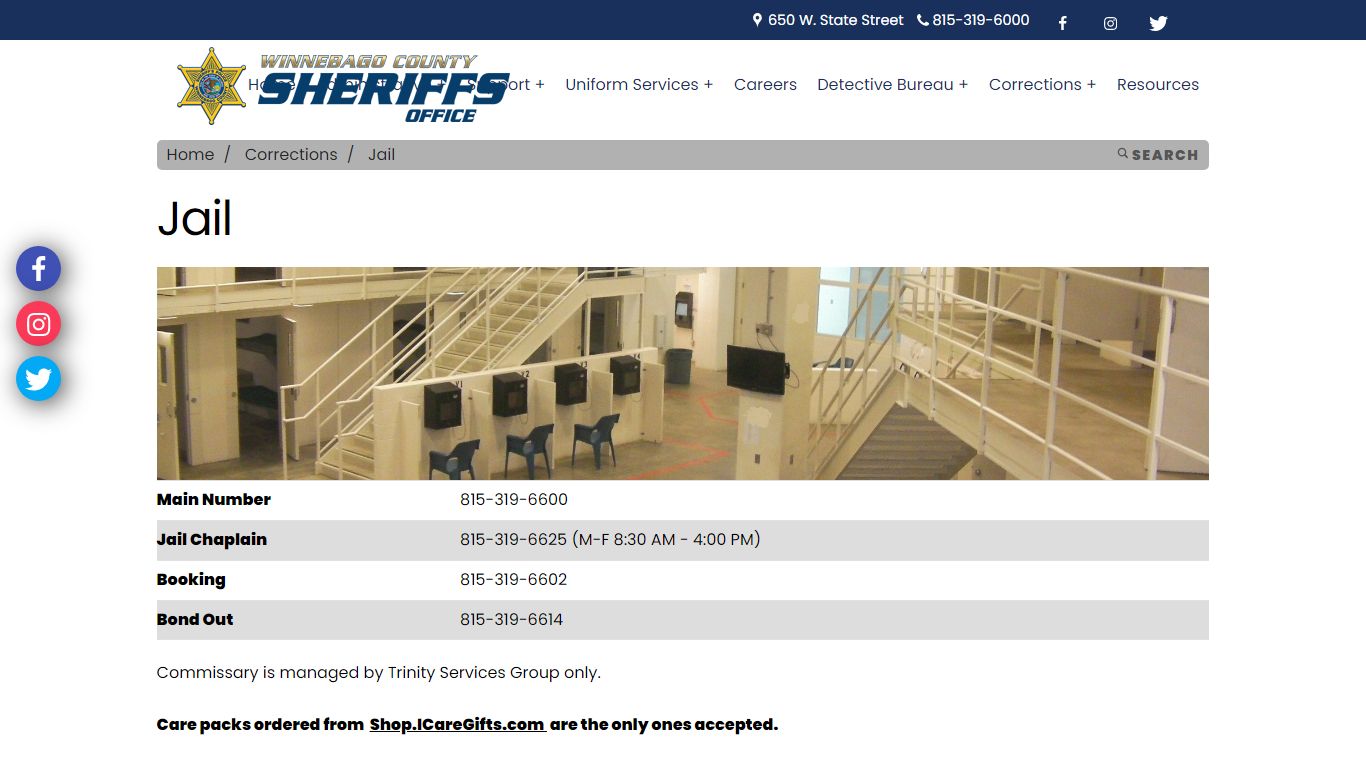 Winnebago Sheriff - Jail